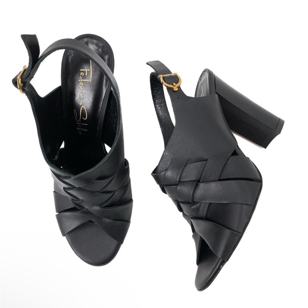 Federica Stella Sandals Italy Leather Sling Size EU 38 NEW